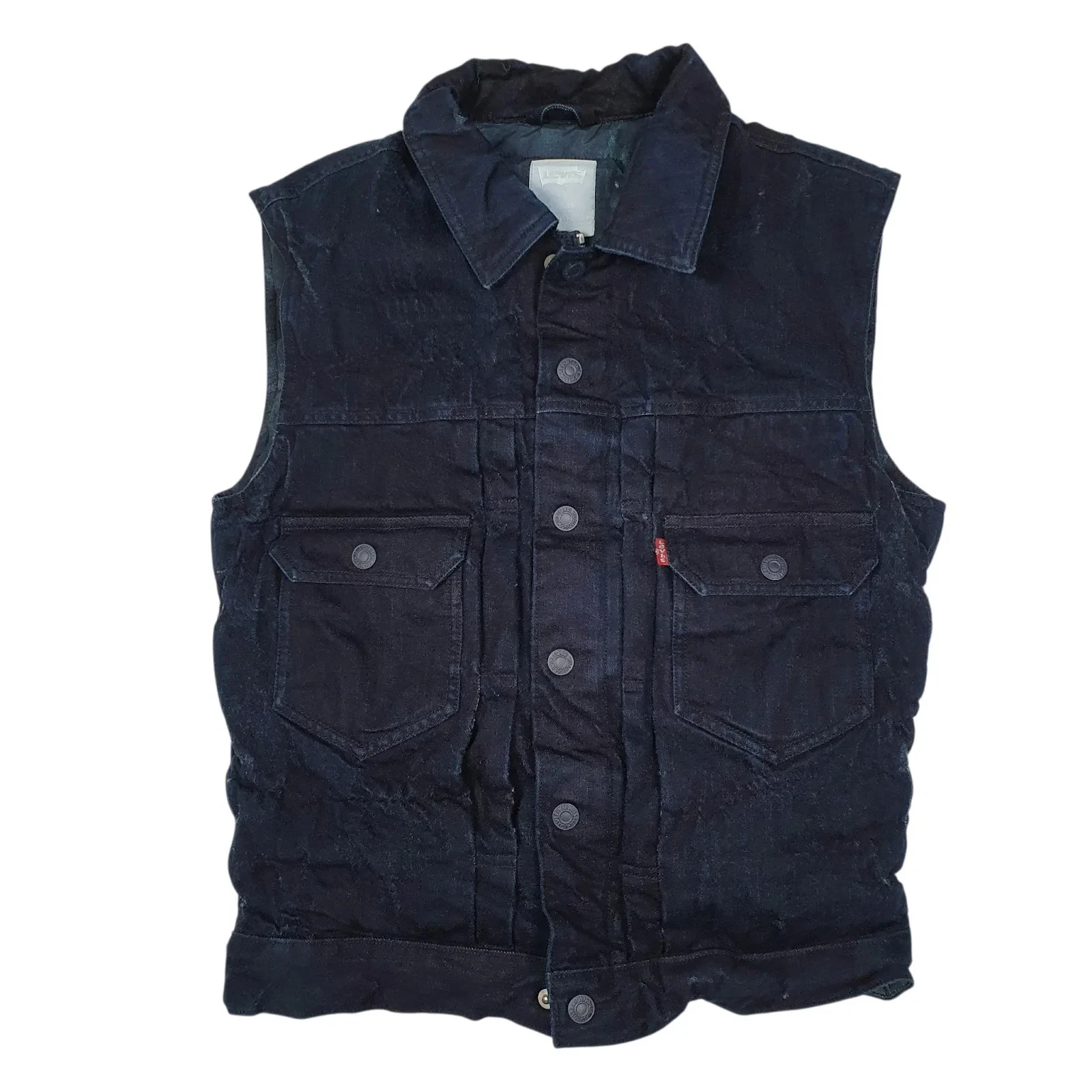 LEVIS Gilet Jacket Coat Insulated Goose Down Bodywarmer Vest Mens S