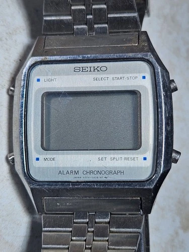 Seiko A914-5A09 Vintage Digital Chronograph Watch Alarm Stop 80s Japan
