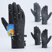 Men Winter Fleece Thermal Waterproof Skiing Driving Work Gloves Mittens w/Pocket