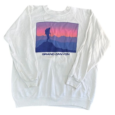 Vintage Hanes Sweatshirt Grand Canyon Grafik 90er Retro weiß Pullover Herren Large