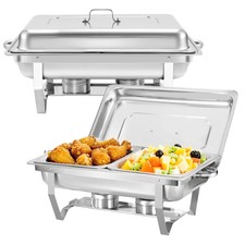 Chafing Dish Set Stainless Steel 8QT Silver Chafing Dish Buffet Set 2 Pack