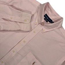 Vintage Ralph Lauren Blake Button Down Shirt Mens XLT Pink Striped Oxford OCBD