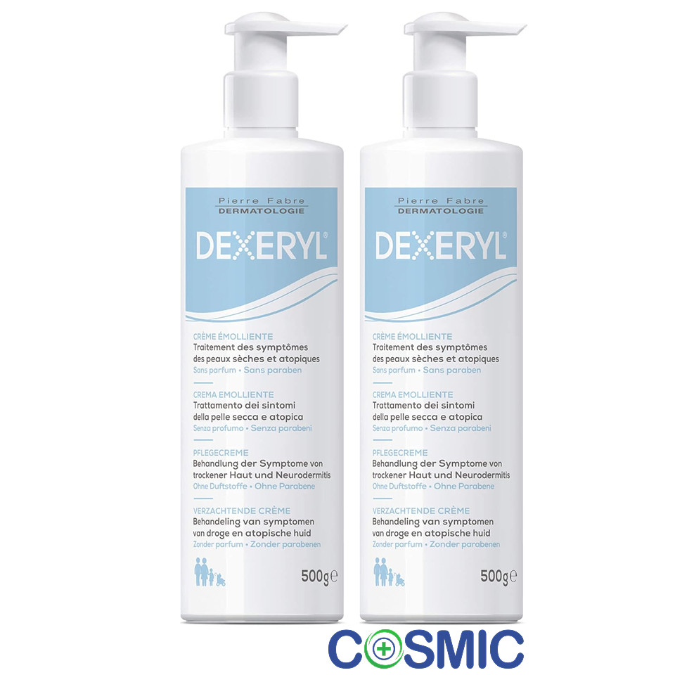 2 X Dexeryl Emollient Cream 500g - Moisturising And Protective Cream For Eczema