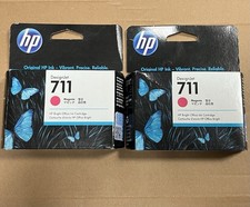 HP Genuine 711 Magenta DesignJet Ink Cartridge CZ131A 06/26. New Lot Of 2