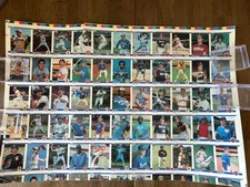 1984 Fleer Baseball Card Sheet 29x19 Boggs, Carlton ,Seaver.