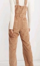 Aerie Kick Flare Thick Corduroy Wide Leg Jumpsuit Overalls Camel Tan WOMENS XS