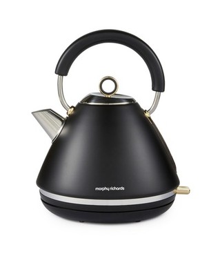 Morphy Richards Accents Pyramid Wasserkocher, Soft Gold 1,5 Liter, Mattschwarz 