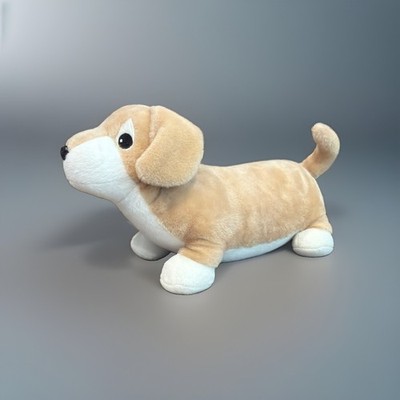 Tiny Love Carry Weighted Dachshund Dog Plush Stuffed Animal Beige White 14x8 2lb