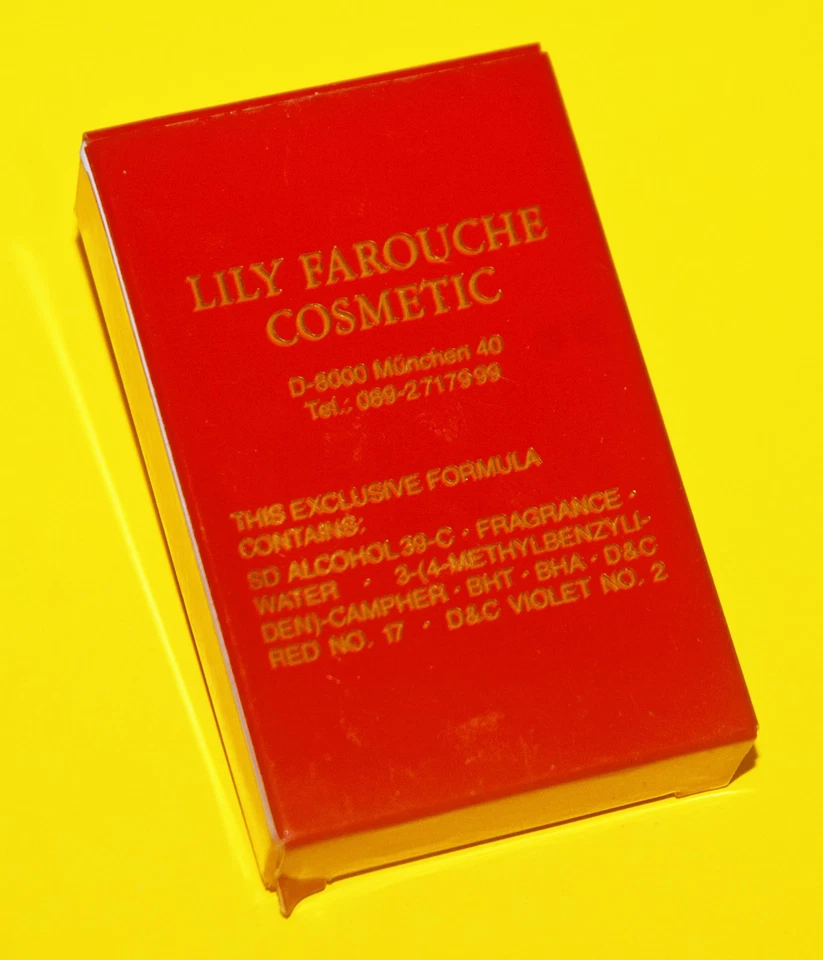 LILY FAROUCHE ABSOLUT ALTER 4,5 cm MINI WERBE PARFUM FLACON NOCH BEFÜLLT IN BOX - Bild 2 von 3