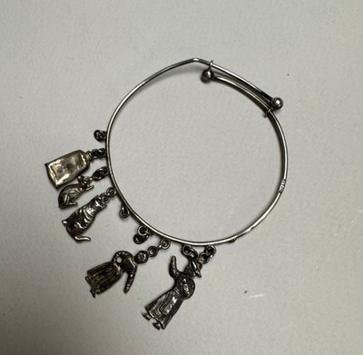 Imperial Russian 875 Silver Charm Bracelet, Bangle, The Turnip Fairy/Folk Tale