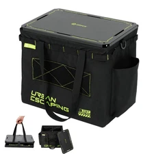 Alocs Folding Camping Table Beach Table with IGT Top & 30L Tactical Bag Outdo...