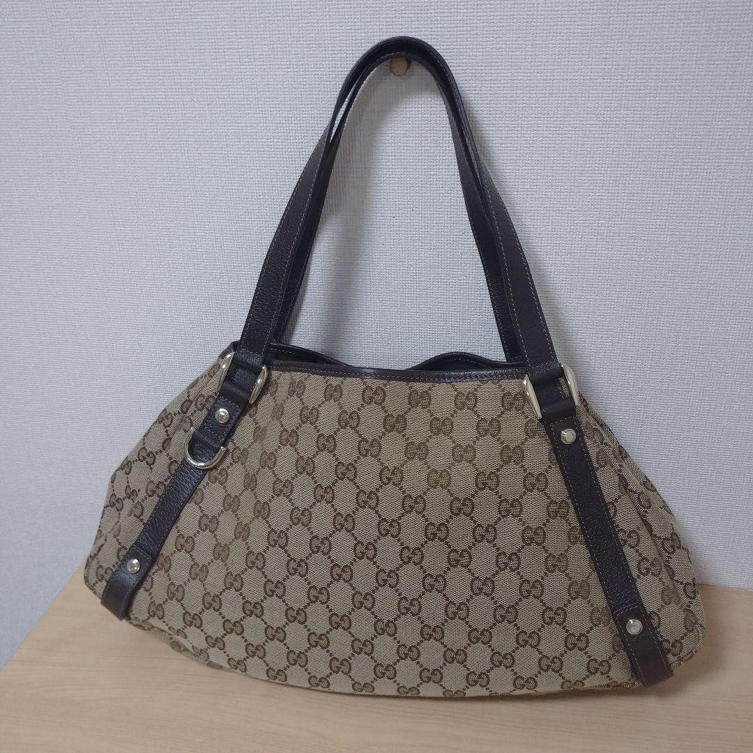 Gucci Beige Canvas Tote Bag with Storage Bag Excellent Condition thumbnail 6