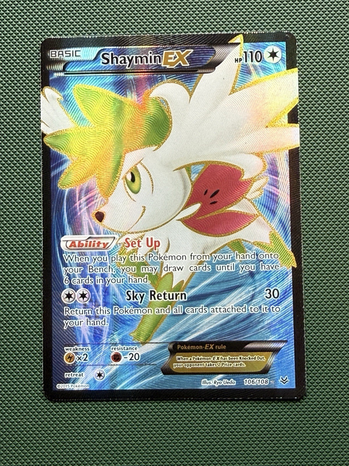 Pokémon TCG Shaymin EX Roaring Skies Textured Holo Card 106/108