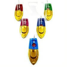  Pack of 5 Tin Mini Metal Putt Putt Steam Boat Toy, Multi Color Free Shipping