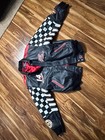 mens large nascar leather jacket with # 14 rick crawford  — photo 1