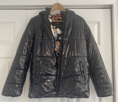 Nickelodeon X Members Only PUFFER Large JACKET w/HOOD Rugrats Hey Arnold CatDog