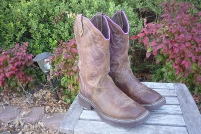 Bottes Justin Bent Rail - Cuir Marron, Bout Carré, Taille 12 EE - Western Homme