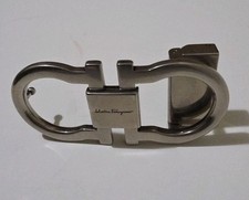 AUTH. SALVATORE FERRAGAMO SILVER GANCINI BELT BUCKLE FOR 1.3" WIDE BELT STRAP