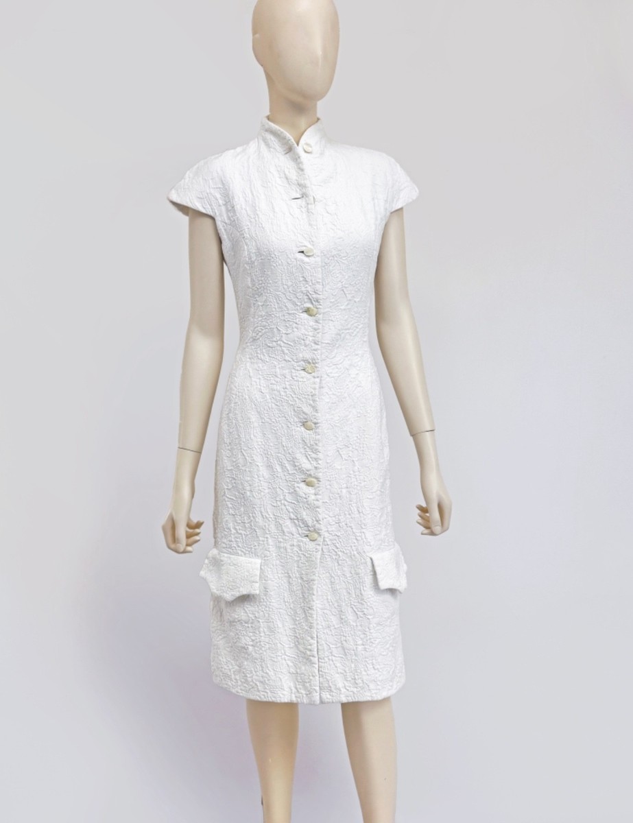 VIVIENNE WESTWOOD 1996 LES FFEME - Frock style waistcoat dress white  Orb