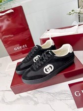Guucii interlocking design GG black leatherca...