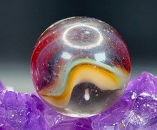 UNUSUAL Vintage Vitro Agate CLEAR Patch Type Marble - Great Colors - .64"