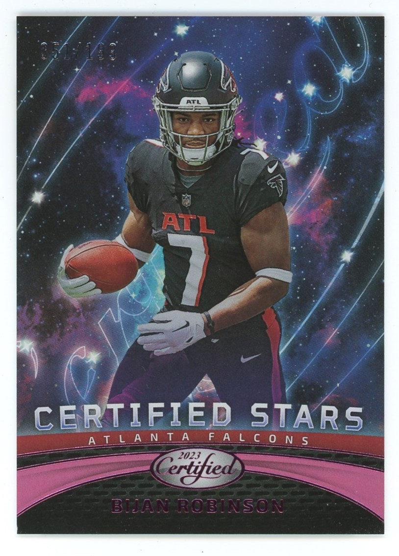 NFL 2023 Certified 51/199 Pink Certified Stars Bijan Robinson CS-17 [Rookie]