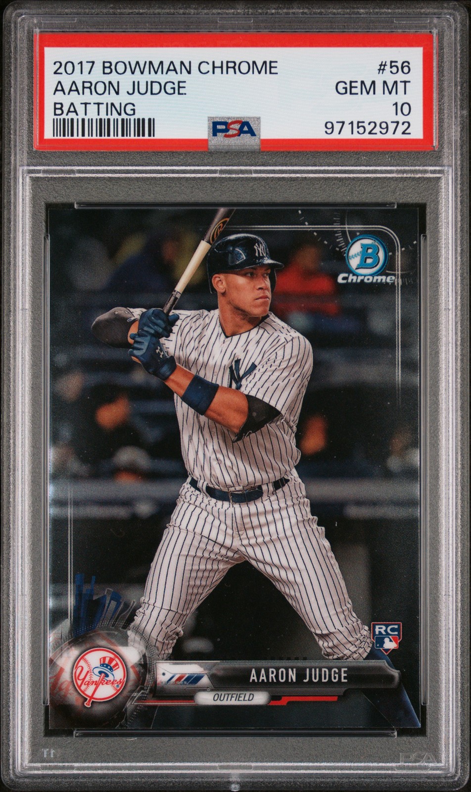 2017 BOWMAN CHROME BATTING #56 AARON JUDGE ROOKIE RC PSA 10