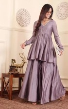 Indian Traditional Dress; Lavender Gotta Patti Anarkali Short Kurti  Sharara.