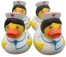 Four Plastic Nurse Ducks 117 