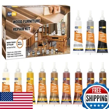 Hupeyna Wood Furniture Repair Kit & Filler - 12 Colors for Scratches, Cracks