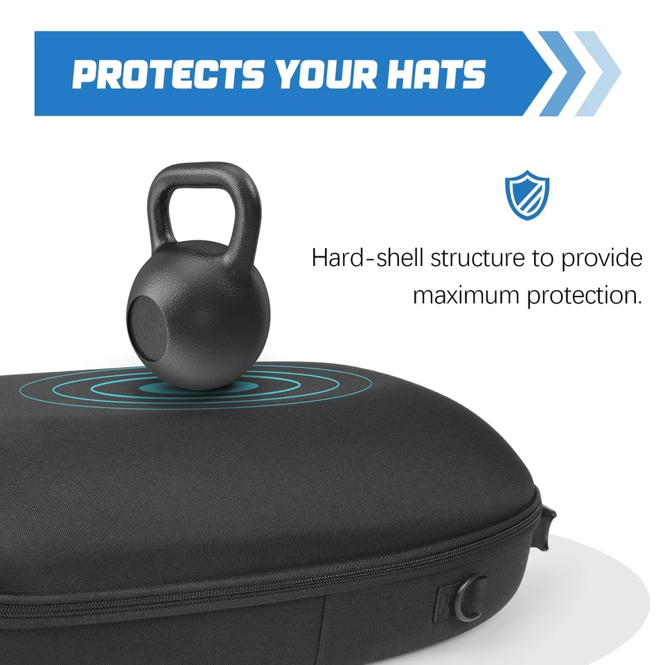 Caja de viaje para sombrero de vaquero - Portador de sombrero duro a prueba de aplastamiento para sombreros de Panamá y tweed,... Foto 2 de 4