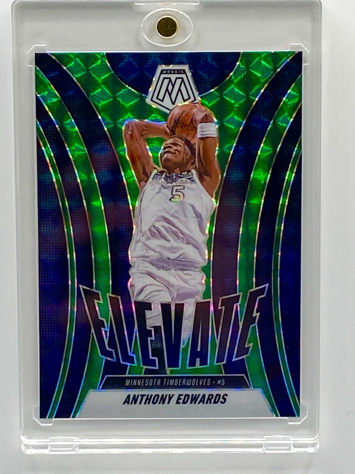 Anthony Edwards RARE GREEN MOSAIC REFRACTOR INVESTMENT CARD PANINI MINT MVP