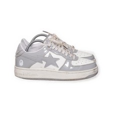 Bape, Sneaker, Größe: 39 1/2, Bape Sta White Grey, Grau/Weiß #th6