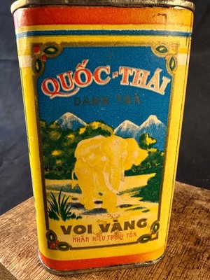 Vintage Thailand ''Quoc - Thai Voi Vang'' Tea Tin