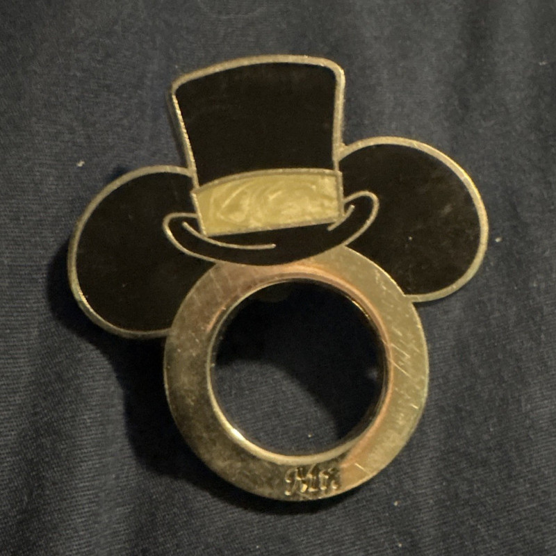 Disney Mickey Mouse Top Hat Ears Mr Mickey Wedding Ring Pin