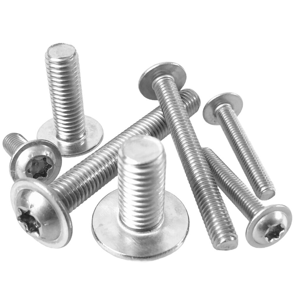 M8 - 1.25 A2 Stainless Steel Flange Torx Button Head Screws Six Lobe Allen Bolts