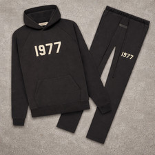NEW Fear of God Essentials 2Pc Set Hoodie Relaxed Sweats 1977 Iron XXS - XXL