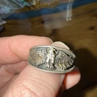 This is a vintage Ted Ott Navajo sterling silver eagle ring Size 8