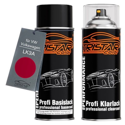 Autolack Spraydosen Set für VW Volkswagen LK3A Paprikarot Basislack Klarlack