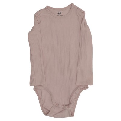 H&M Basic, Body, Größe: 92, Beige, Baumwolle/Elasthan, Einfarbig, Mädchen #vfk