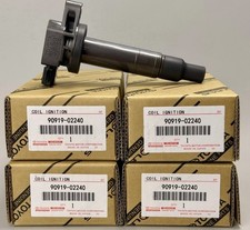 4 Pack Of Toyota On The Plug Coil Denso 90919-02240 Made In Japan. 4 Pack Of Toyota On The Plug Coil Denso 90919-02240 Made In Japan.