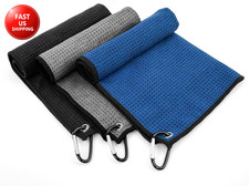 3 Pack Golf Towels Rag with Carabiner Clip for Golf Bags Men Women,Microfiber Wa