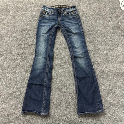Rock Revival Jeans Womens Size 25 Gwen Bootcut Dark Wash Embellished Denim
