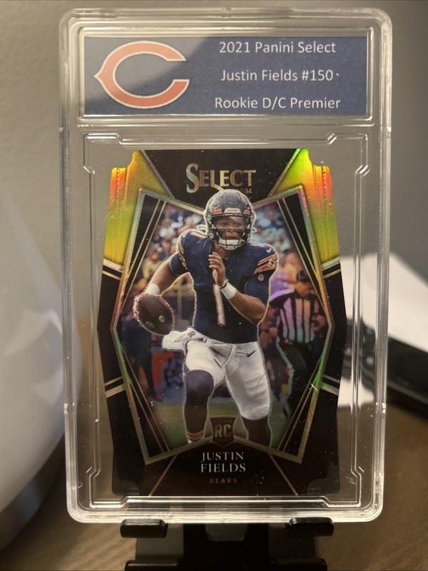 2021 Panini Select Premier Level Gold Black Die Cut Prizm Justin Fields Rc # 150