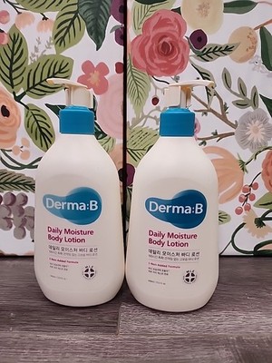 2x Derma:B  Daily Moisture Body Lotion - 400ml  13.5fl Oz Each Bottle Derma B 