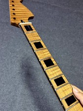 AAAAA big head 22fret roasted flame maple Electric guitar Neck block inlay satin