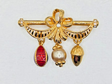 Vintage Joan Rivers Dangle Eggs Charm Gold to...