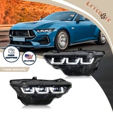 Led Headlights For Ford Mustang 2024-2026 Triple Beams Drl Head Lamps Assembly