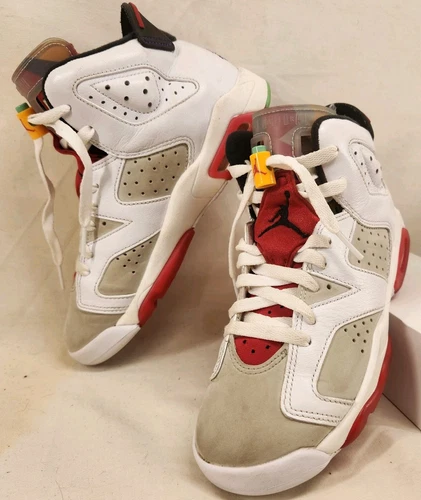 Nike Air Jordan 6 Retro GS 'Hare' 2020 384665 062 Youth taglia 4 5 anni bianco marrone chiaro