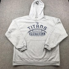 Tennessee Titans Hoodie Mens Large Gray NFL Football Reebok Sweatshirt Y2K